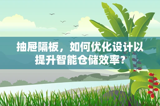 抽屉隔板，如何优化设计以提升智能仓储效率？