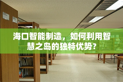 海口智能制造，如何利用智慧之岛的独特优势？