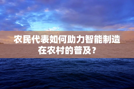 农民代表如何助力智能制造在农村的普及？