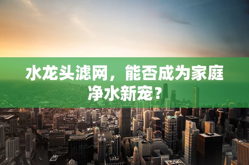 水龙头滤网，能否成为家庭净水新宠？