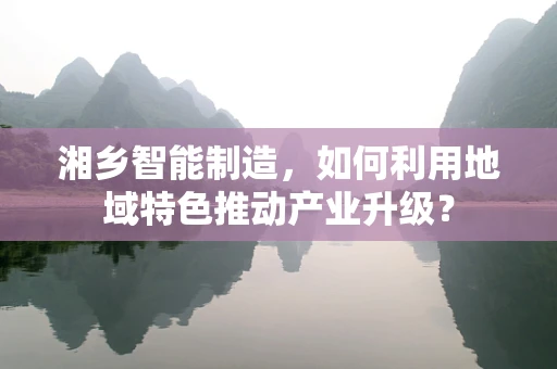 湘乡智能制造，如何利用地域特色推动产业升级？