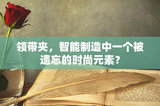 领带夹，智能制造中一个被遗忘的时尚元素？