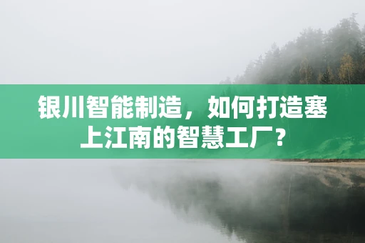 银川智能制造，如何打造塞上江南的智慧工厂？