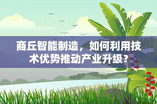 商丘智能制造，如何利用技术优势推动产业升级？