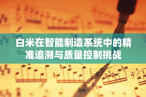 白米在智能制造系统中的精准追溯与质量控制挑战
