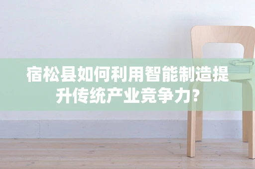 宿松县如何利用智能制造提升传统产业竞争力？