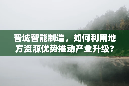 晋城智能制造，如何利用地方资源优势推动产业升级？