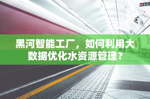 黑河智能工厂，如何利用大数据优化水资源管理？