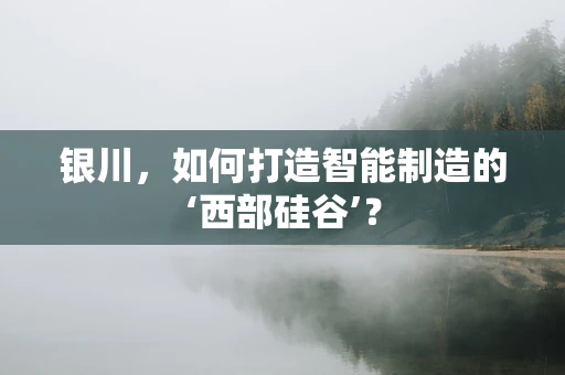 银川，如何打造智能制造的‘西部硅谷’？