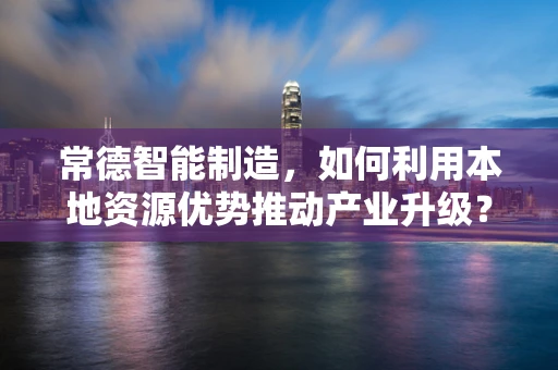 常德智能制造，如何利用本地资源优势推动产业升级？