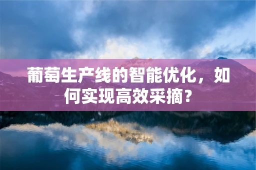 葡萄生产线的智能优化，如何实现高效采摘？
