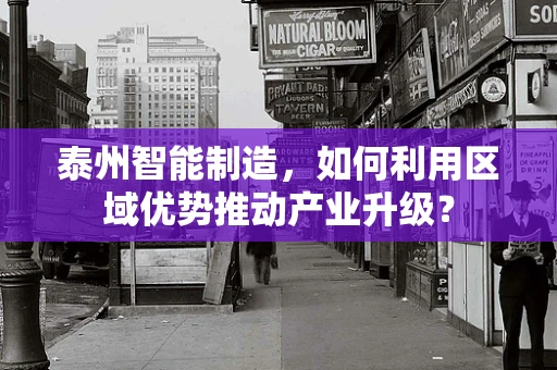 泰州智能制造，如何利用区域优势推动产业升级？