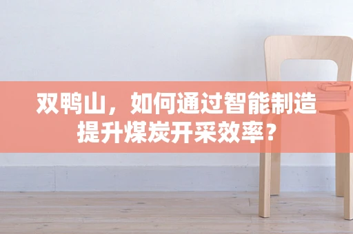 双鸭山，如何通过智能制造提升煤炭开采效率？