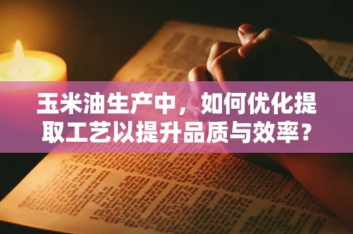 玉米油生产中，如何优化提取工艺以提升品质与效率？