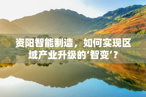 资阳智能制造，如何实现区域产业升级的‘智变’？