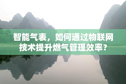 智能气表，如何通过物联网技术提升燃气管理效率？