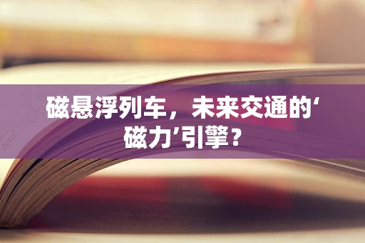 磁悬浮列车，未来交通的‘磁力’引擎？