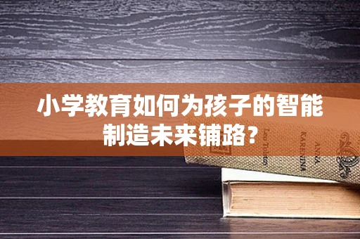 小学教育如何为孩子的智能制造未来铺路？