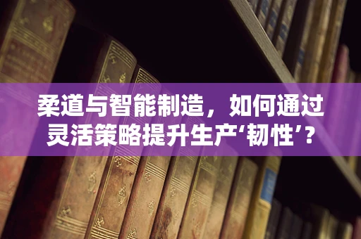 柔道与智能制造，如何通过灵活策略提升生产‘韧性’？