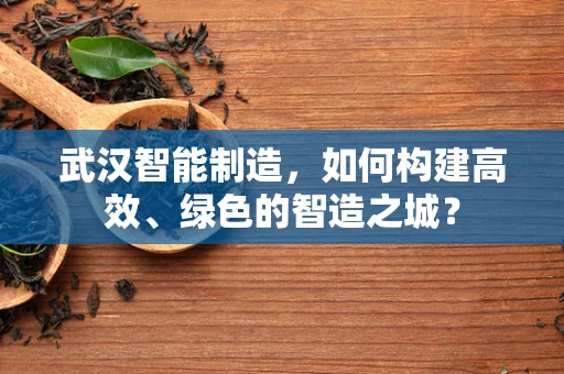 武汉智能制造，如何构建高效、绿色的智造之城？