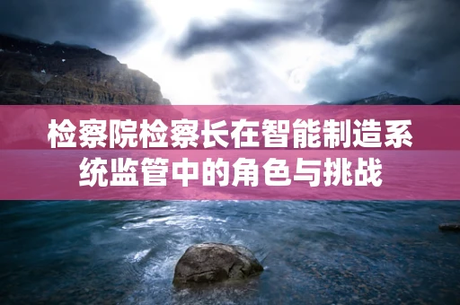 检察院检察长在智能制造系统监管中的角色与挑战