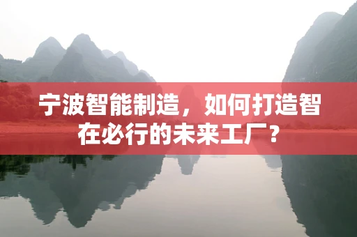 宁波智能制造，如何打造智在必行的未来工厂？