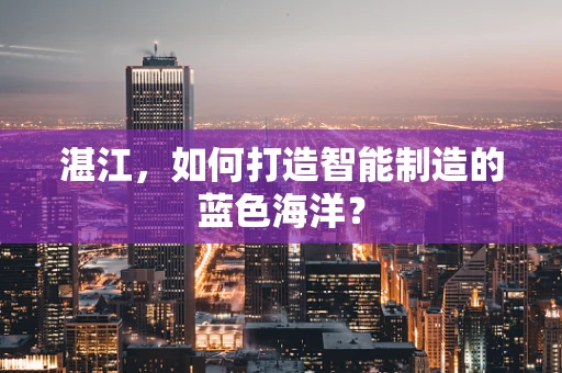 湛江，如何打造智能制造的蓝色海洋？
