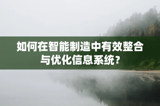 如何在智能制造中有效整合与优化信息系统？