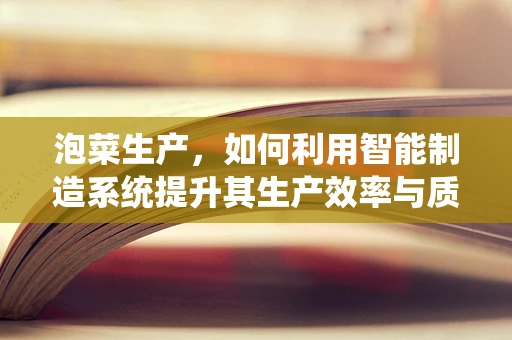 泡菜生产，如何利用智能制造系统提升其生产效率与质量控制？
