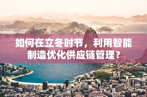 如何在立冬时节，利用智能制造优化供应链管理？