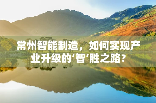 常州智能制造，如何实现产业升级的‘智’胜之路？