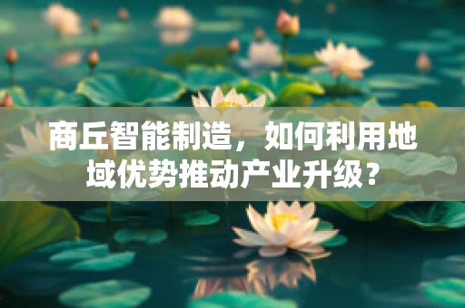 商丘智能制造，如何利用地域优势推动产业升级？