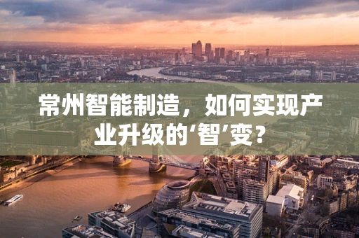 常州智能制造，如何实现产业升级的‘智’变？