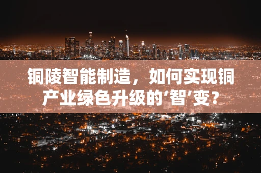 铜陵智能制造，如何实现铜产业绿色升级的‘智’变？