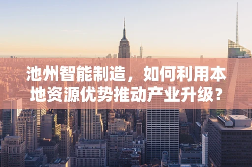 池州智能制造，如何利用本地资源优势推动产业升级？