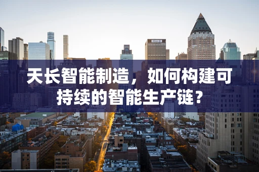 天长智能制造，如何构建可持续的智能生产链？